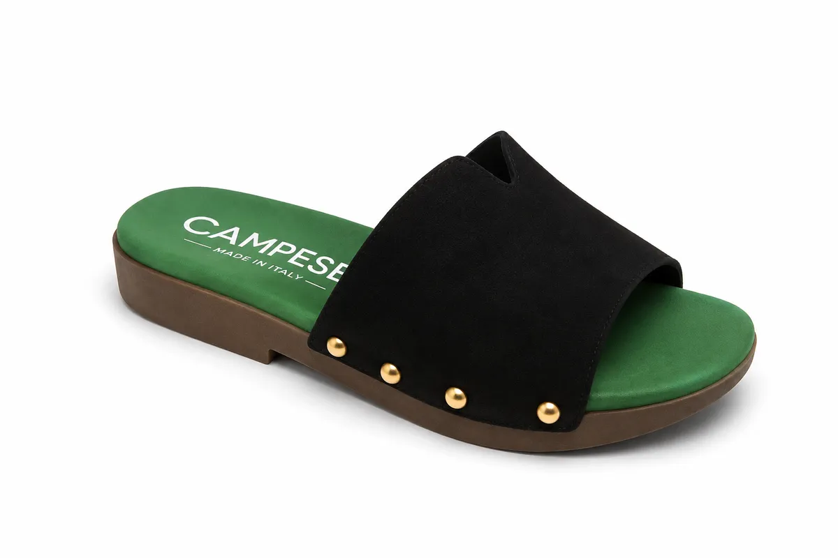 Emerald-Sole Studded Slide