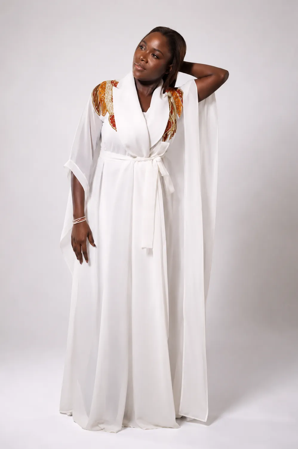 Ivory Grace Cape Gown
