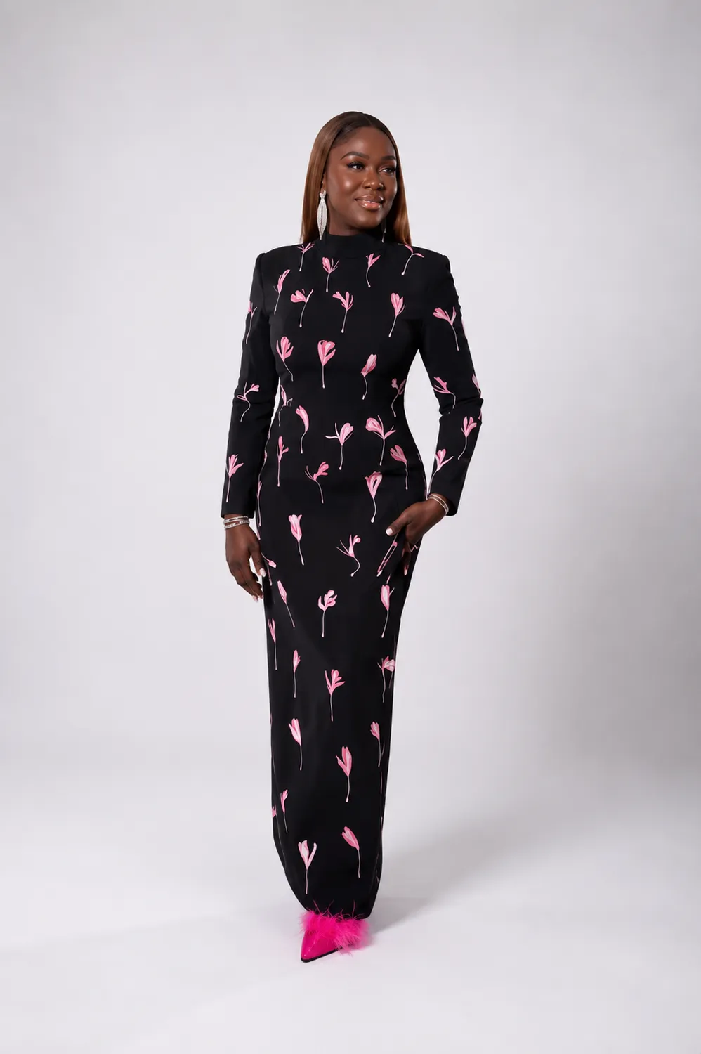 Pink Bloom Column Dress