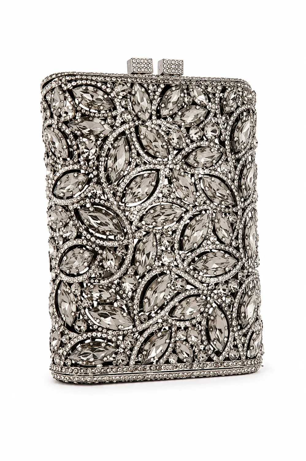 Silver Shimmer Box Clutch